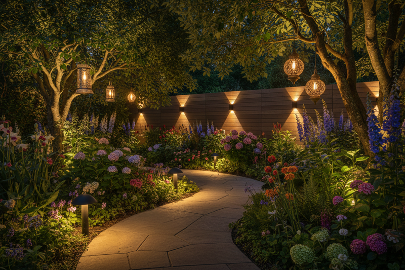 bahçe aydınlatma görseli oluştur
